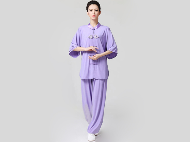 Tai Chi Clothing Half-sleeve Casual Style Violet